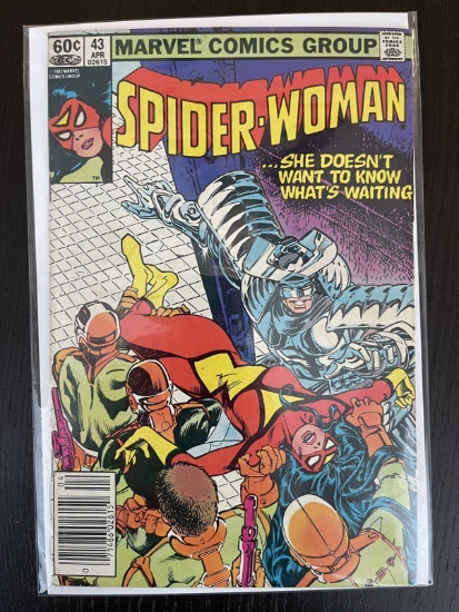 Spider-Woman Comic #43 Marvel 1982 Bronze Age 60 Cents Silver Samurai Chris Claremont
