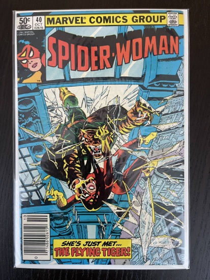 Spider-Woman Comic #40 Marvel 1981 Bronze Age 50 Cents Key 1st appearance Flying Tiger