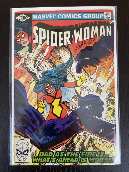 Spider-Woman Comic #34 Marvel 1981 Bronze Age 50 Cents Chris Claremont Steve Leialoha