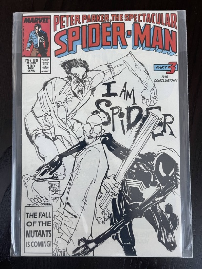 Spectacular Spider-Man Comic #133 Marvel 1987 Copper Age I am Spider