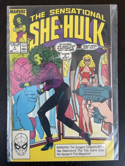 Sensational She-Hulk Comic #4 Marvel Comics 1989 Copper Age Steve Gerber Captain America