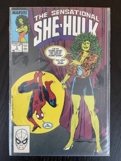 Sensational She-Hulk Comic #3 Marvel Comics 1989 Copper Age Spider-Man John Byrne