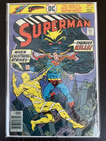 Superman Comic #303 DC Comics 30 Cents 1977 Bronze Age Key 1st Appearance of Albert Michaels