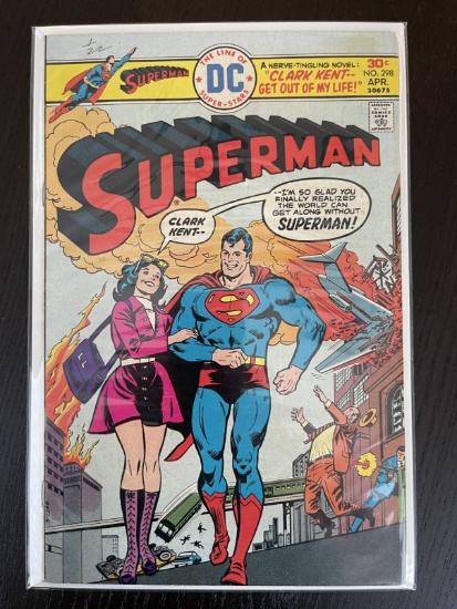 Superman Comic #298 DC Comics 30 Cents 1976 Bronze Age Cary Bates Bob Oksner