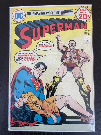 Superman Comic #281 DC Comics 20 Cents 1974 Bronze Age Key 1st Appearance of Vartox