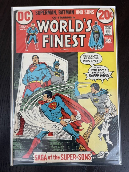 Worlds Finest Comics #215 DC 1973 Bronze Age 20 Cents KEY 1st Appearance of Super Sons