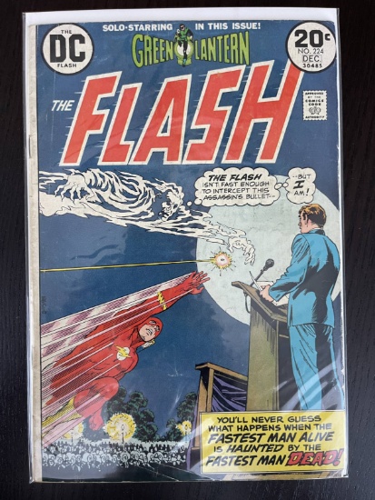 The Flash Comic #224 DC 1973 Bronze Age Green Lantern 20 Cents Fastest Man Dead