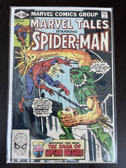 Marvel Tales Comic #131 Marvel 50 Cents 1981 bronze age Comic Captain Britain Spider-Man
