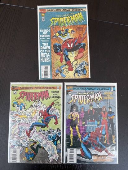 3 Amazing Spider-Man Friends and Enemies Comics #1,2 & 4 Nova Darkhawk Speedball
