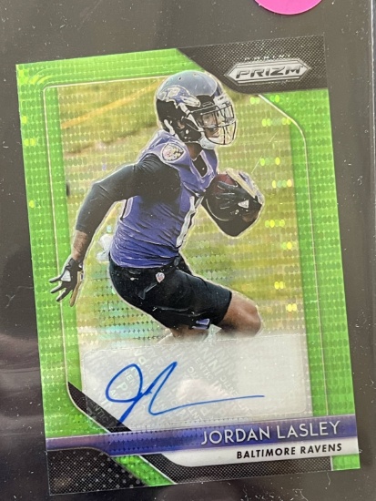 Panini Prizm Football Card Signed Jordan Lasley Baltimore Ravens 2018 NFl