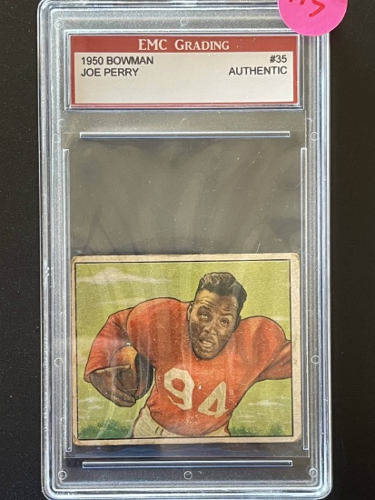 Sealed Graded EMC Grading Card Joe Perry Football Card Mini #35 1950 Bowman #35 San Francisco 49ers