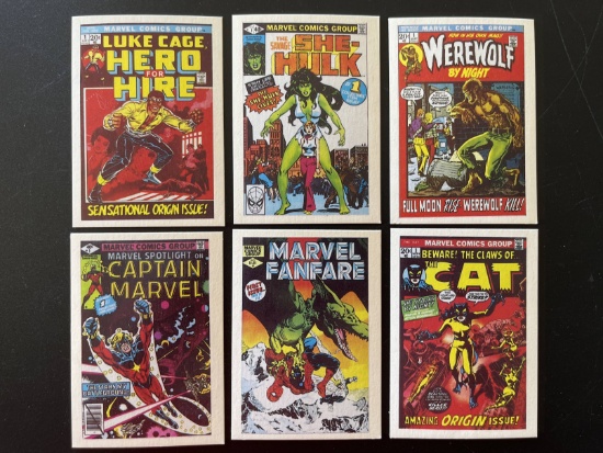 6 Marvel Covers Collectors Cards includes Werewolf By Night #1 & Savage She-Hulk #1