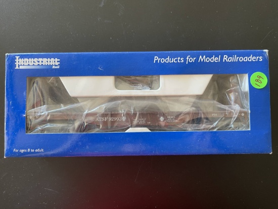 Model Railroad Industrial IDM 7503 - 027 Flat Car w/ Bulkheads & Stakes ATSF NIB