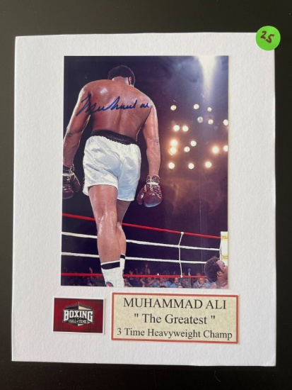 Signed Muhammad Ali Photo Matted 8x10 Boxing With Nameplate The Greatest