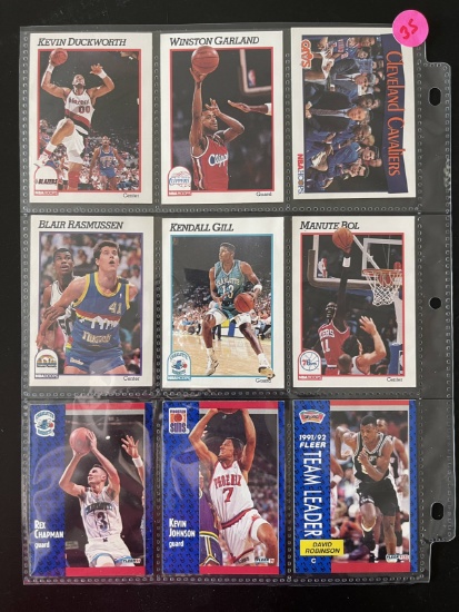 9 Basketball Cards 1991 Manute Boll David Robinson Kevin Johnson Rex Chapman Cleveland Cavaliers