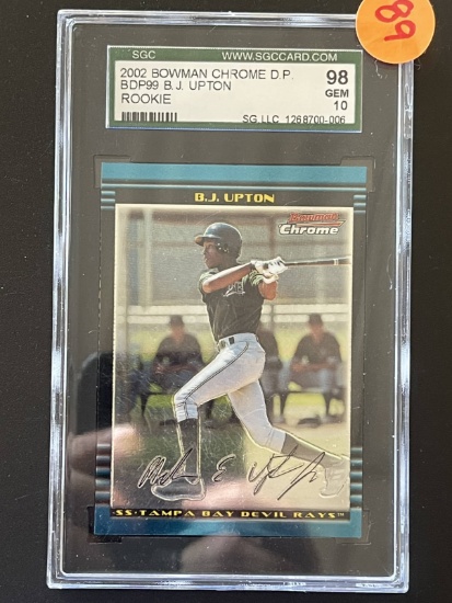 Sealed Graded Card BJ Upton 2002 Bowman Chrome Rookie 98 Gem 10