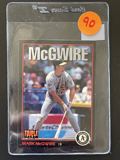 McGwire Triple Play Leaf Card 1993 Mark McGwire 1B Oakland Athletics