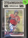 Signed Royce Lewis Card Certified Authentication Service Sealed Chrome Topps 2018 Baseball Card
