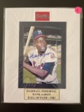 Signed Hank Aaron Photo Matted 8x10 Braves With Nameplate Hall of Fame - 1982