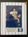 Signed Mickey Mantle Photo Matted 8x10 Yankees With Nameplate Hall of Fame - 1974