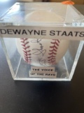 Dewayne Staats Voice of the Rays Signed Baseball Encased MLB Official Baseball