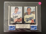 Signed Sandy Koufax Photo Matted in Plastic 8x10 Dodgers With Nameplate All Time Dodger Great