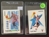 Skybox Scottie Pippen Card #44 & Michael Jordan Card #307 Chicago Bulls 1991