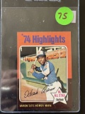 74 Highlights Baseball Card #1 Hank Aaron 1975 Mini Topps