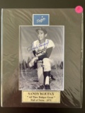 Signed Sandy Koufax Photo Matted in Plastic 8x10 Dodgers With Nameplate All Time Dodger Great