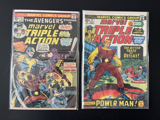 2 Issues Marvel Triple Action #15 & #23 Bronze Age Comics The Avengers