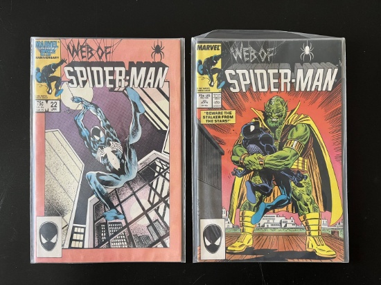 2 Issues Web of Spiderman Comic #22 & #25 Marvel Comics