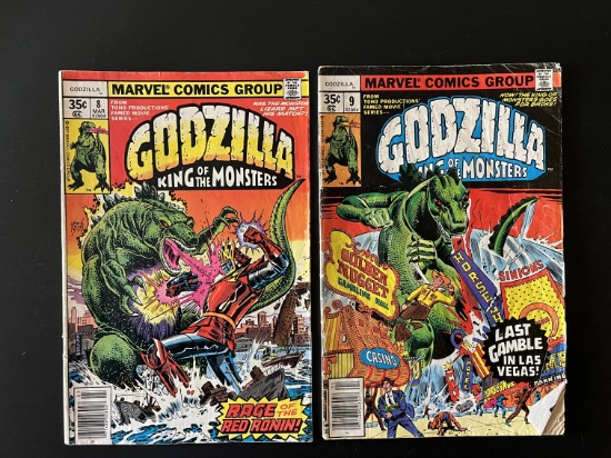 2 Issues Godzilla King of the Monsters Comic #8 & #9 Marvel Comics Bronze Age Comics