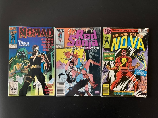 3 Issues Red Sonja #9 Nomad #1 The Man Called Nova #22 Marvel Comics