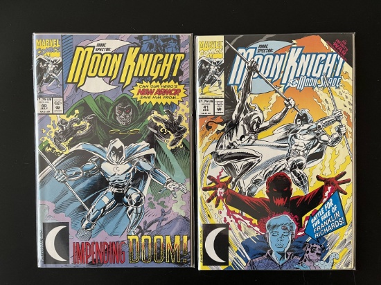 2 Issues Marc Spector Moon Knight Comics #40 & #41 Marvel Comics