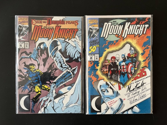 2 Issues Marc Spector Moon Knight Comics #46 & #50 Marvel Comics