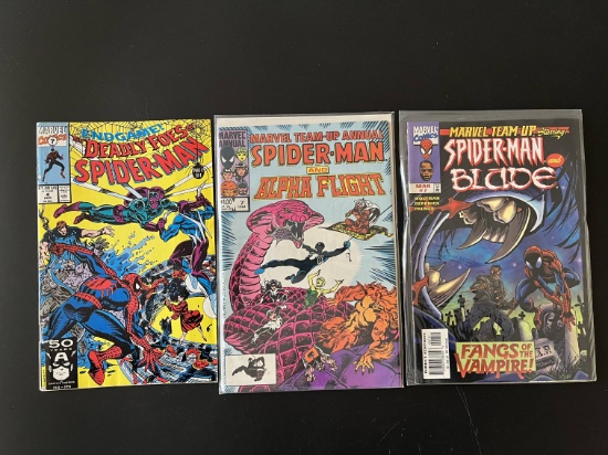 3 Issues Marvel Team Up Annual Comic #7 New Marvel Team Up #7 & The Deadly Foes of Spiderman #4 Marv