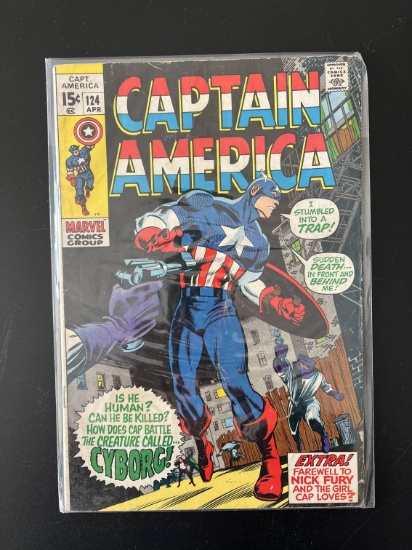 Captiain America Comic #124 Marvel Comics 1970 Bronze Age Comic
