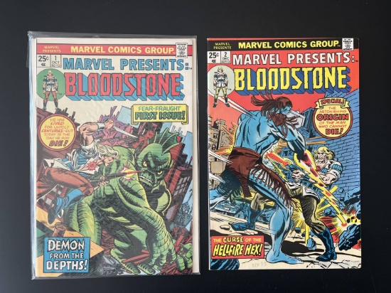 2 Issues Marvel Presents Comic #1 & #2 Bloodstone KEY Origin & 1st Appearance of Bloodstone
