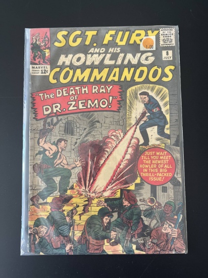 Sgt Fury Comic #8 Marvel Comics 1964 Silver Age KEY 1st Appearance of Percival Pinkerton 1st Full Ap