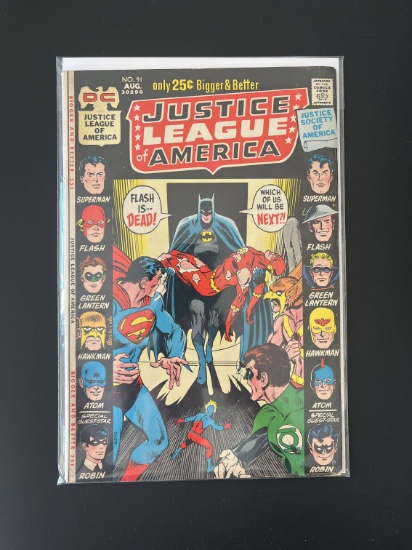 Justice League of America Comic #91 DC Comics Bronze Age KEY 1st Meeting of the Golden Age Robin and