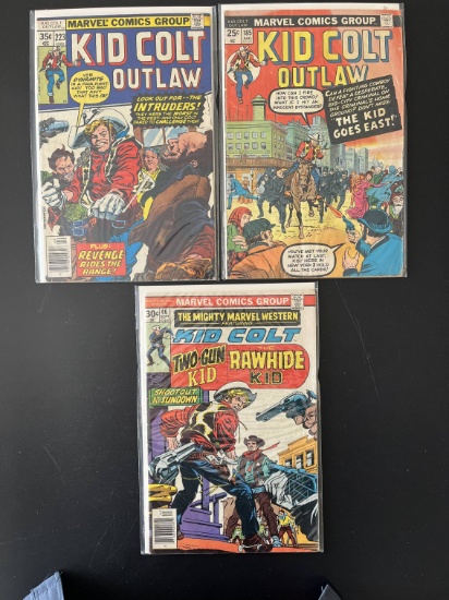 3 Issues Kid Colt Outlaw Comic #185 & #223 & The Mighty Marvel Western Comic #46 Marvel Comics