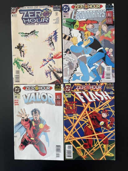 4 Issues Zero Hour #1 Flash #94 Valor #23 & Legionnares #18 DC Comics