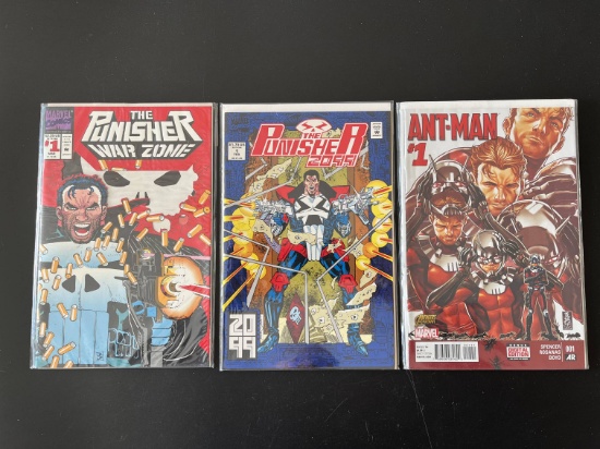 3 First Issues Antman #1 The Punisher 2099 #1 & The Punisher War Zone #1 Marvel Comics KEY 1st Issue
