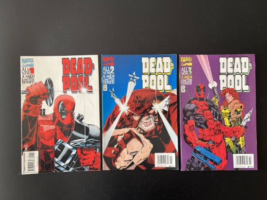 3 Issues Deadpool Comic #1 #2 & #3 Marvel Comics KEY 1st Issue