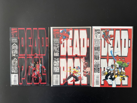 3 Issues Deadpool The Circle Chase Comic #1 #2 & #3 Marvel Comics KEY 1st Issue