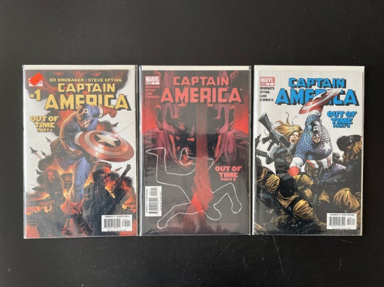 3 Issues Captain America Out of Time Part 1-3 Marvel Comics