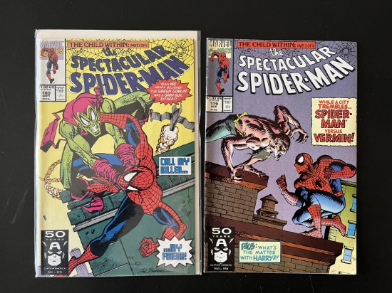2 Issues The Spectacular Spider Man Comic #179 & #180 Marvel Comics
