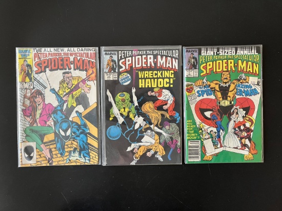 3 Issues Peter Parker The Spectacular Spider Man #121 #125 & Annual #7 Marvel Comics
