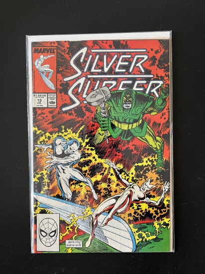 Silver Surfer Comic #13 Marvel Comics 1988 Copper Age KEY 1st Appearance of S'ybll a Skrull