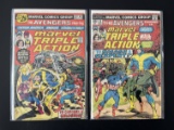 2 Issues Marvel Triple Action #25 & #29 Bronze Age Comics The Avengers